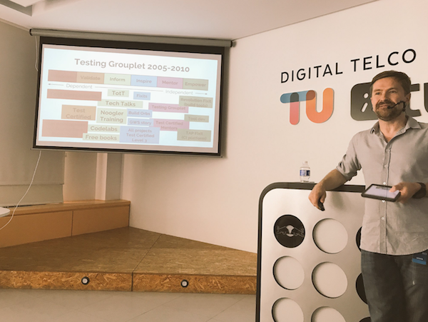Mike Bland delivering The Rainbow of Death at the Software Craftsmanship
Madrid Meetup at the Tuenti office in Madrid, Spain on June 13,
2017